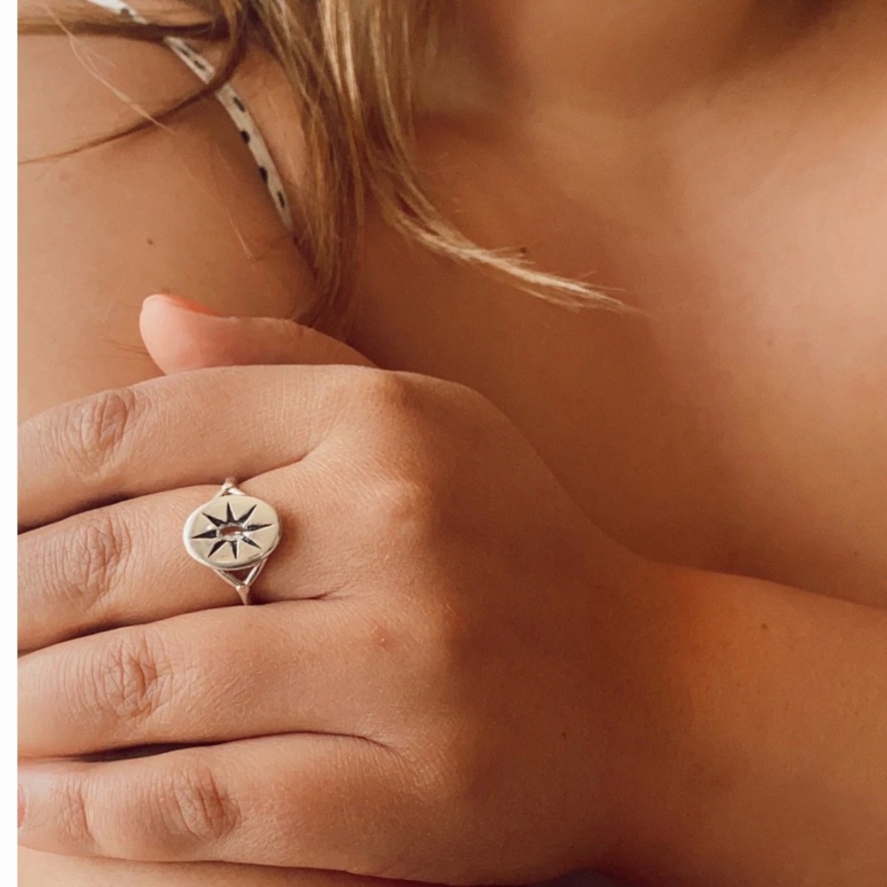 Cosmos ring white topaz Zaleska size 5 sterling silver 925